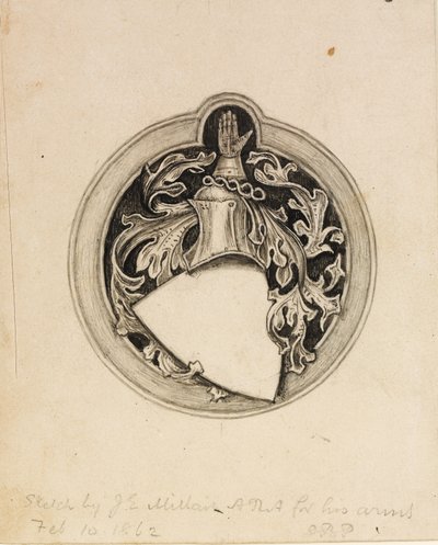 Boceto para el escudo de armas de Millais, 1862 de John Everett Millais